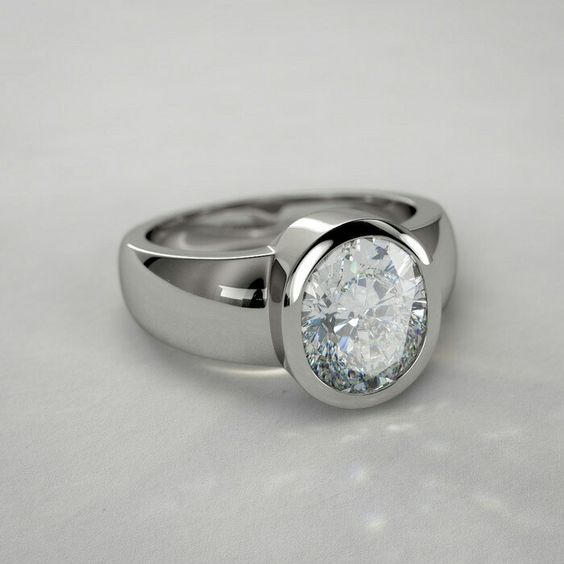 Bague en verre vintage argentée