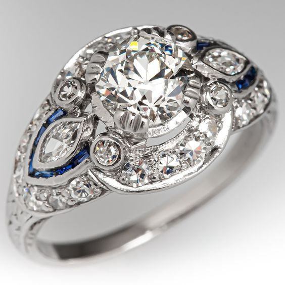 Bague brillante en argent vintage