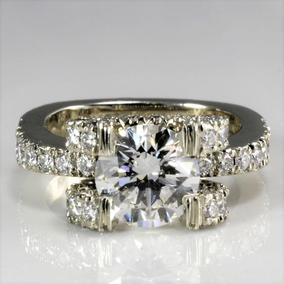 Bague en verre argenté vintage