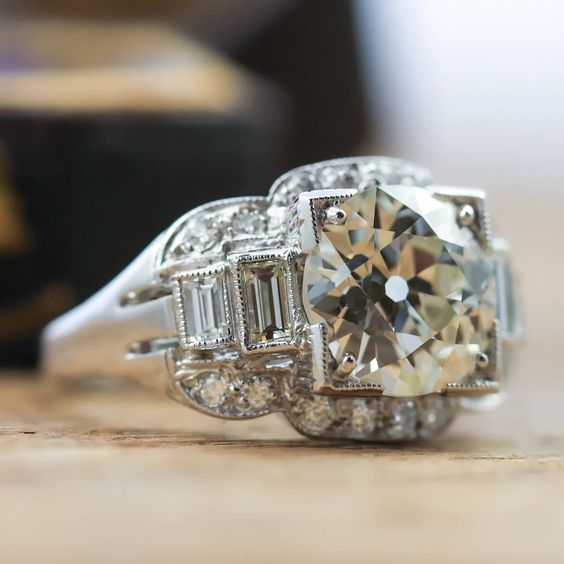 Bague en cristal vintage et argent