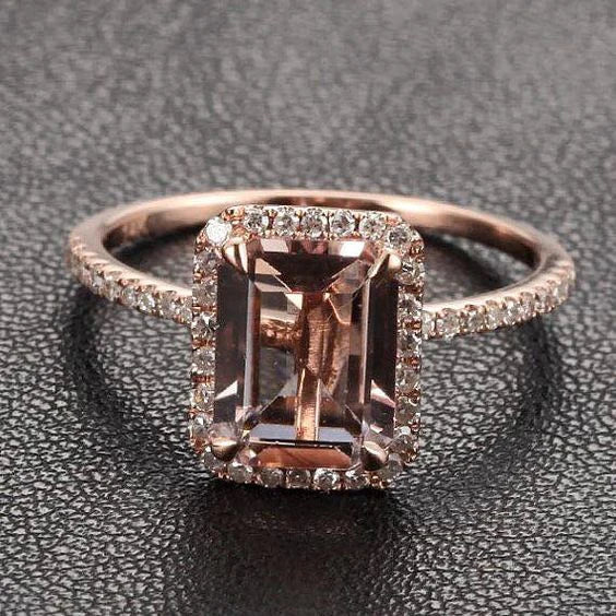 Bague en verre Rose Vintage