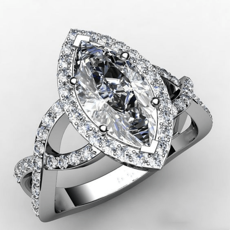 Bague en argent ancienne ovale en verre