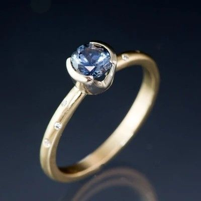 Bague en Crystal de Boule Vintage Bleue