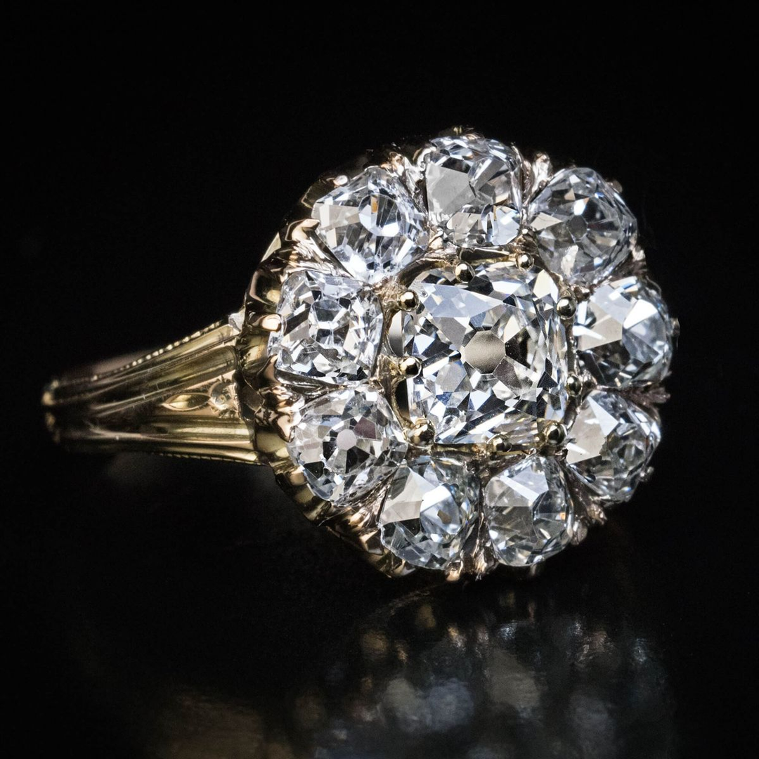 Bague boule de cristal vintage