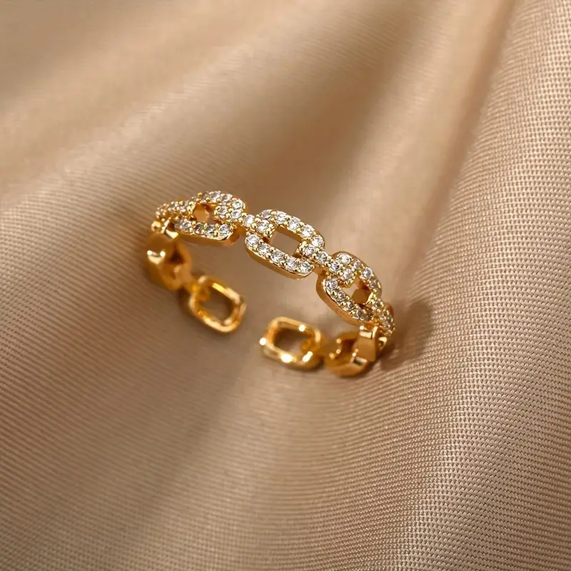 Bague Chaîne Lumineuse Dorée