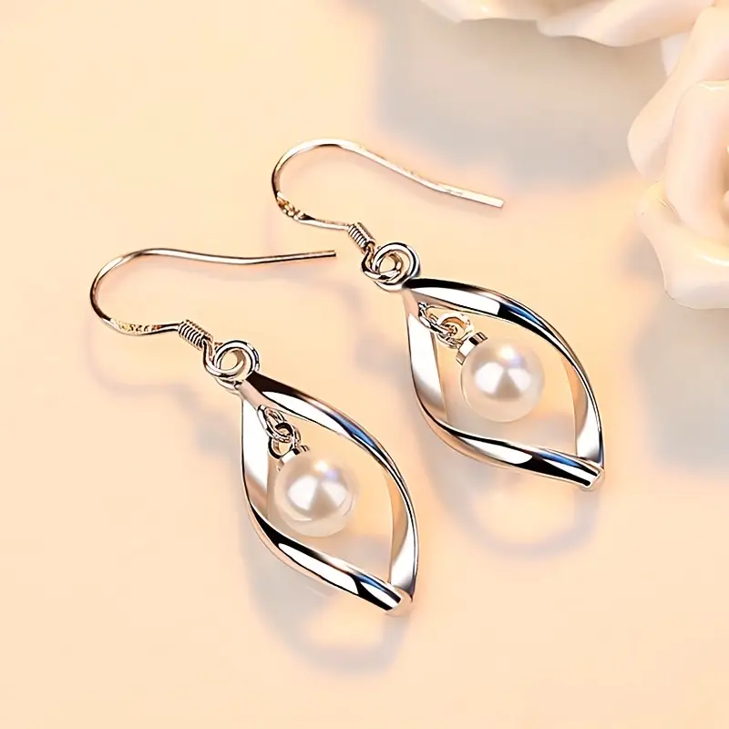 Boucles d'oreilles en perle d'argent