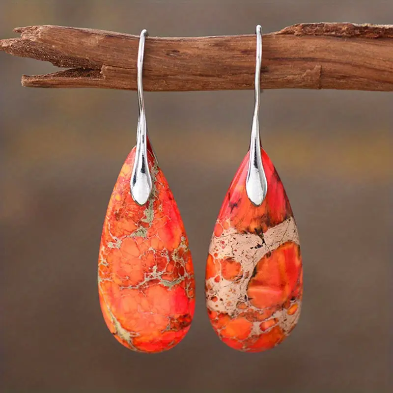 Boucles d'oreilles en pierre orange