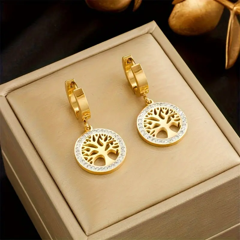 Boucles d'oreilles Arbre de Vie en Or