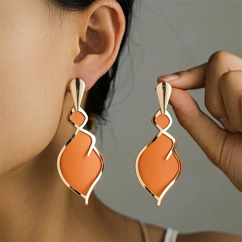Boucles d'oreilles Orange Or