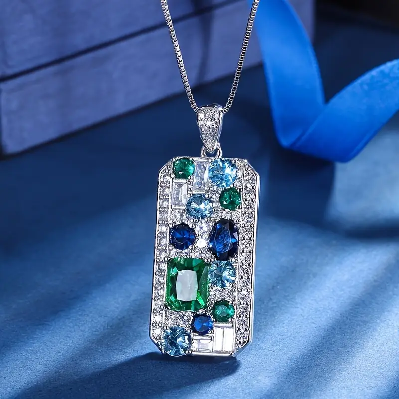 Collier éclatant bleu et vert