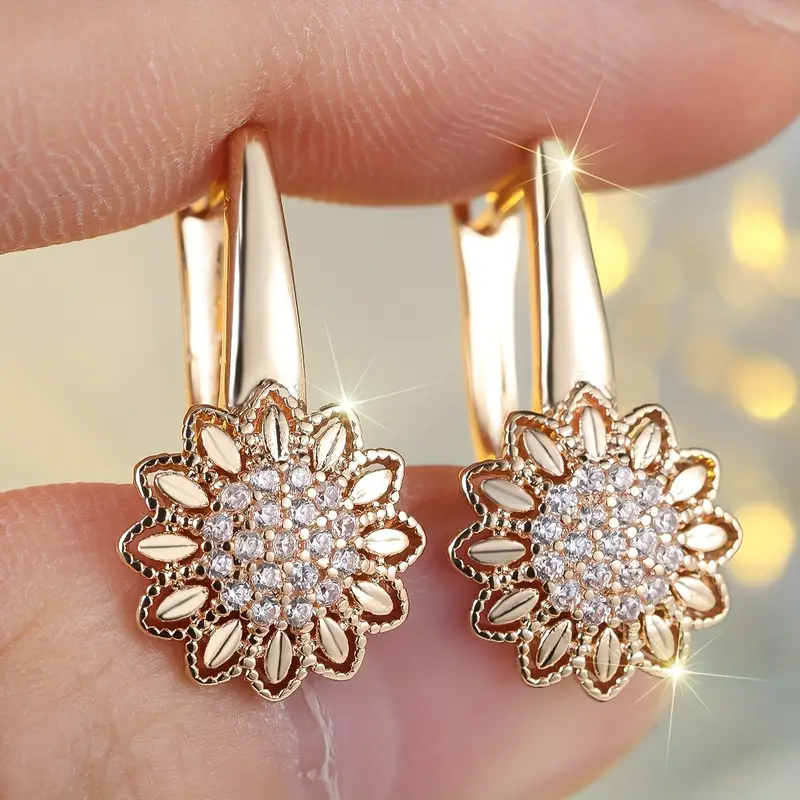 Boucles d'oreilles en or avec motif floral Étoile
