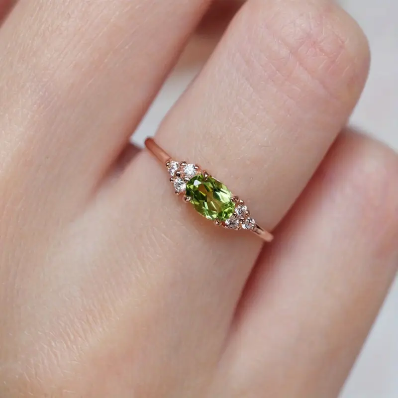 Bague en verre d'olives or