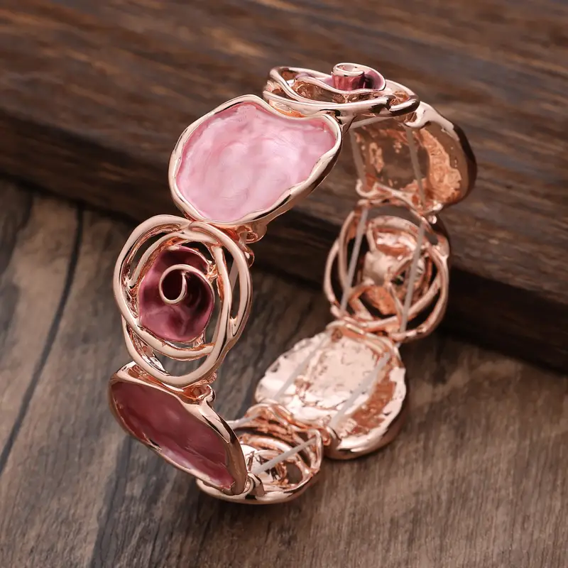 bracelet en émail rose