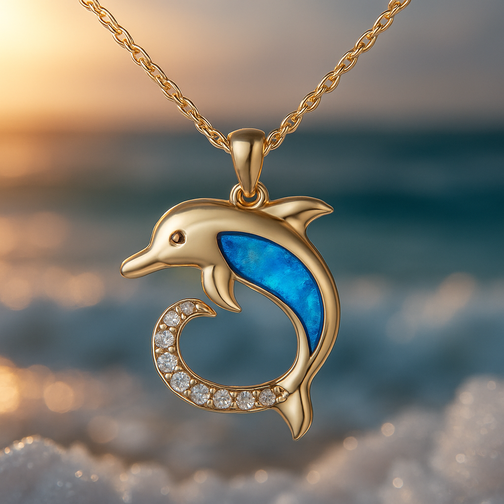 Collier Dolphin Éclat d'Opale Dorée