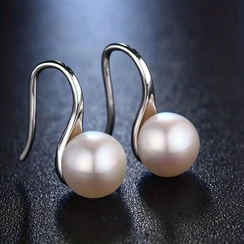 Boucles d'oreilles pendantes en perle d'argent