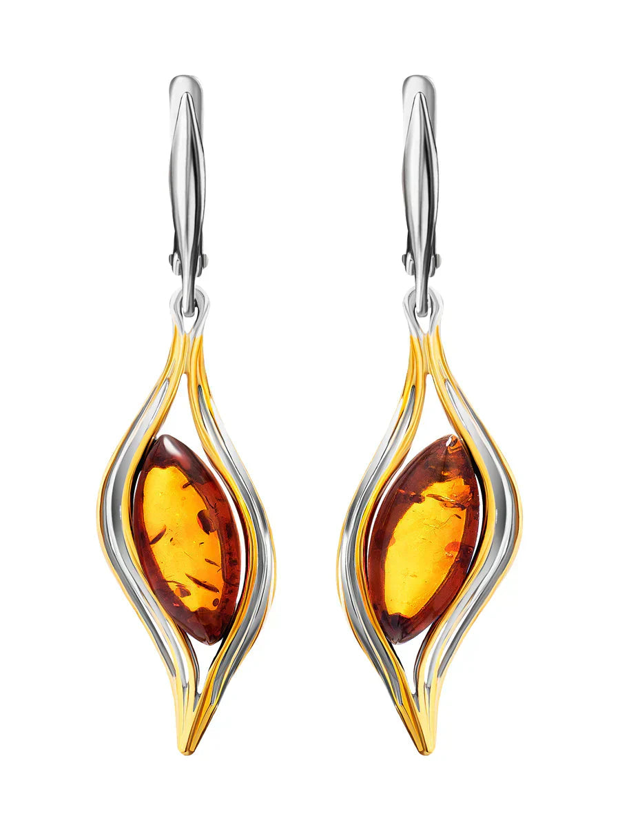Boucles d'oreilles en pierre de feu bohème en argent