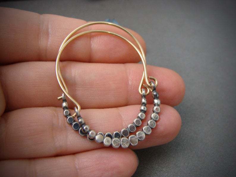 Boucles d'oreilles bohèmes en argent cubique
