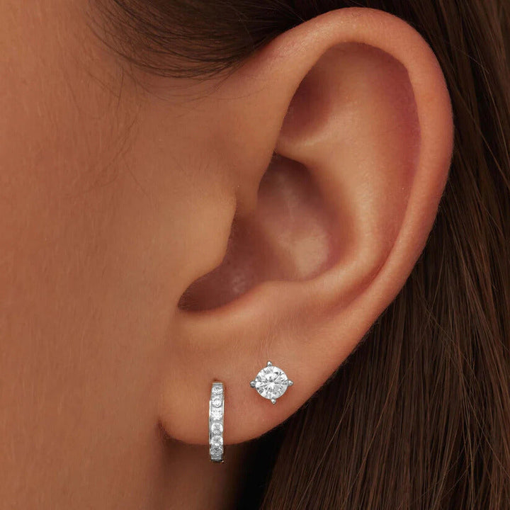 Ensemble de boucles d'oreilles en pierre Dara Brillane en argent