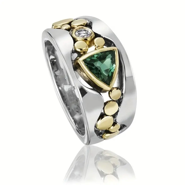 Bague en cristal vert vintage