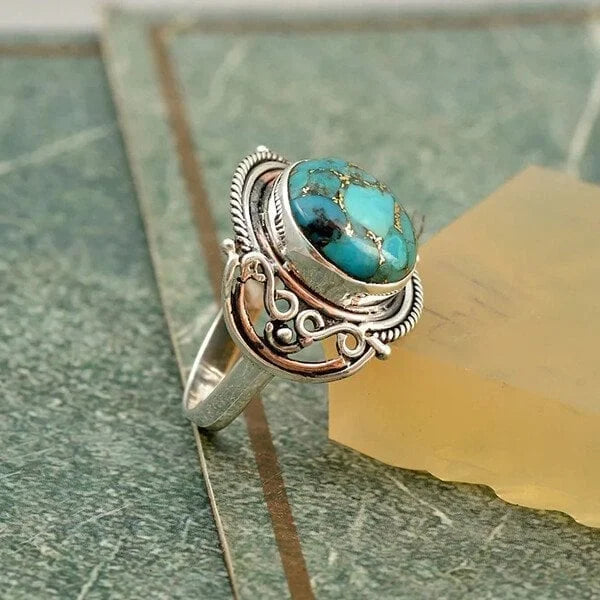 Bague bohème en turquoise