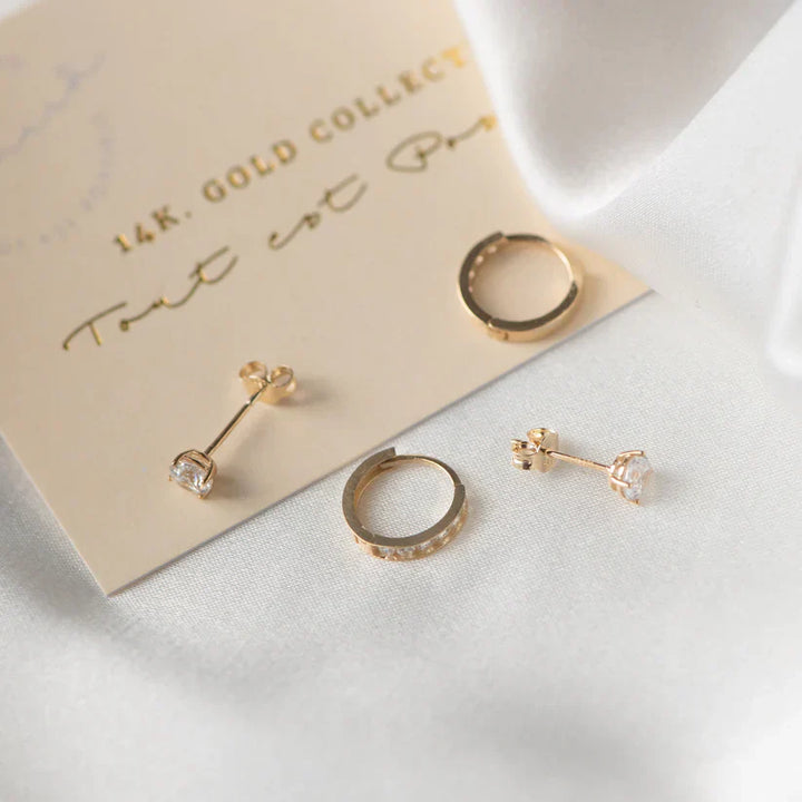 Ensemble de boucles d'oreilles en pierre Dara Brillane or