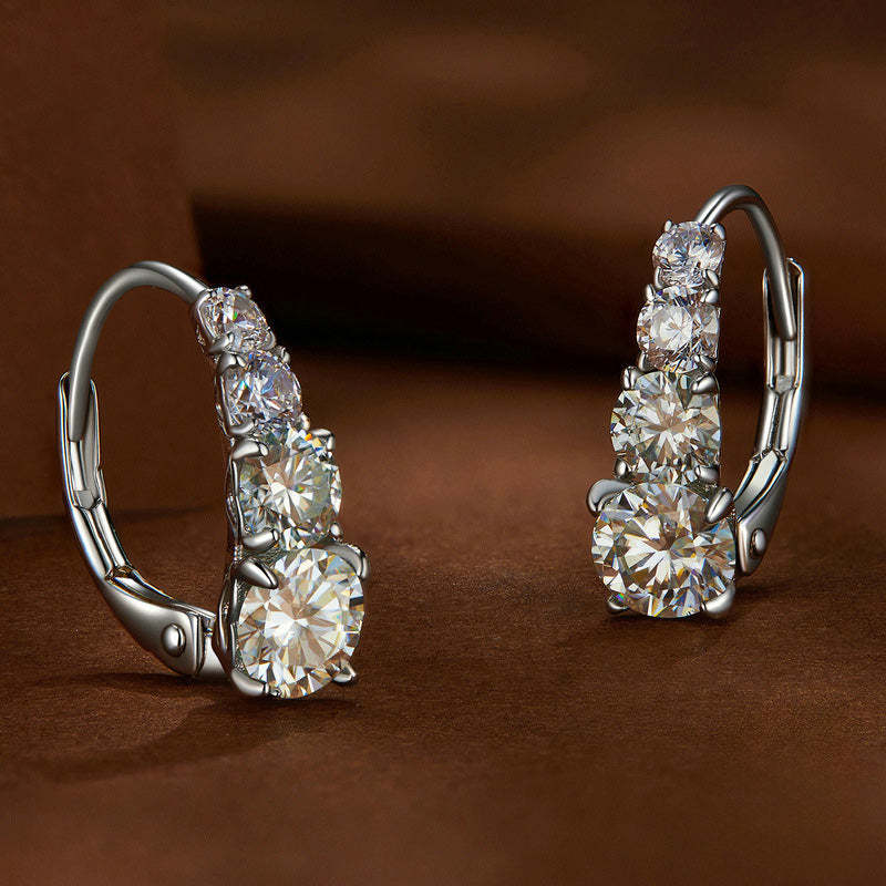 Boucles d'oreilles Carol quatre pierres en argent