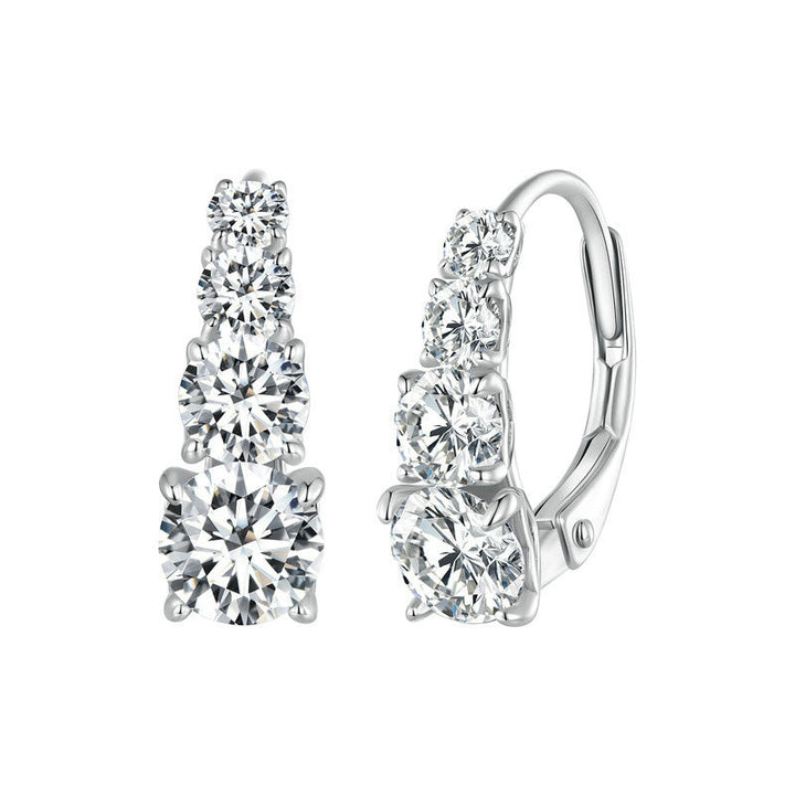 Boucles d'oreilles Carol quatre pierres en argent