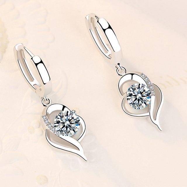 Boucles d'oreilles florales en argent sterling 925 avec incrustation de zirconium
