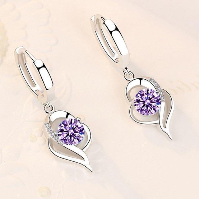 Boucles d'oreilles florales en argent sterling 925 avec incrustation de zirconium
