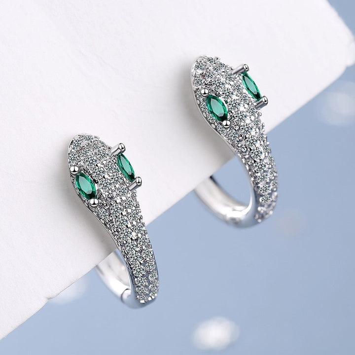 Boucles d'oreilles en argent sterling 925 serpent