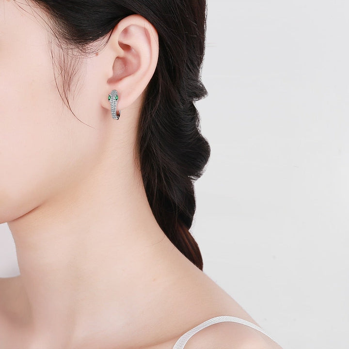 Boucles d'oreilles en argent sterling 925 serpent