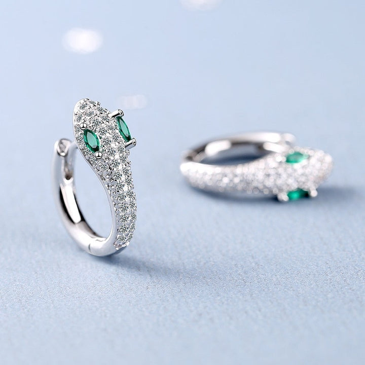 Boucles d'oreilles en argent sterling 925 serpent