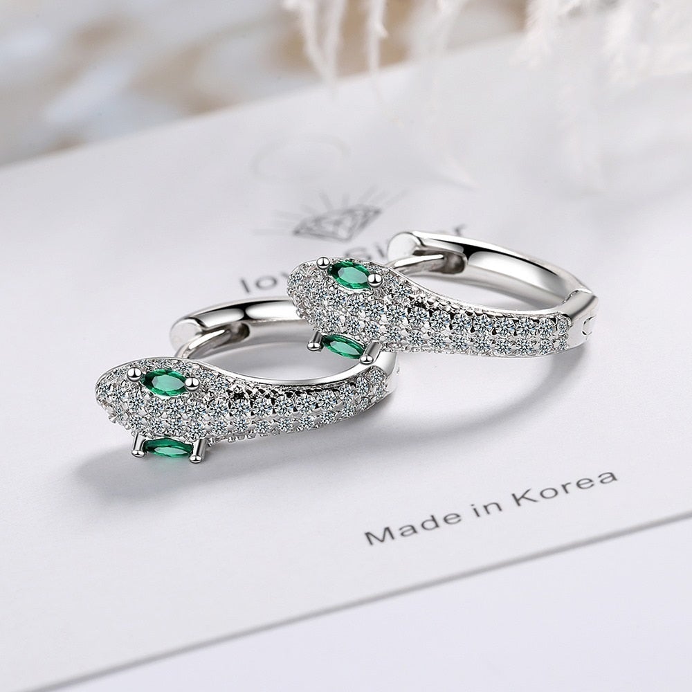 Boucles d'oreilles en argent sterling 925 serpent