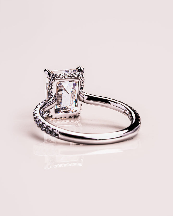 Jasmin (avec pavé) - Argent Émeraude