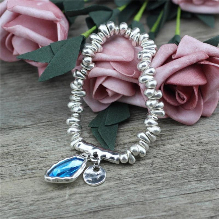 bracelet en cristal avec perles plaquées or