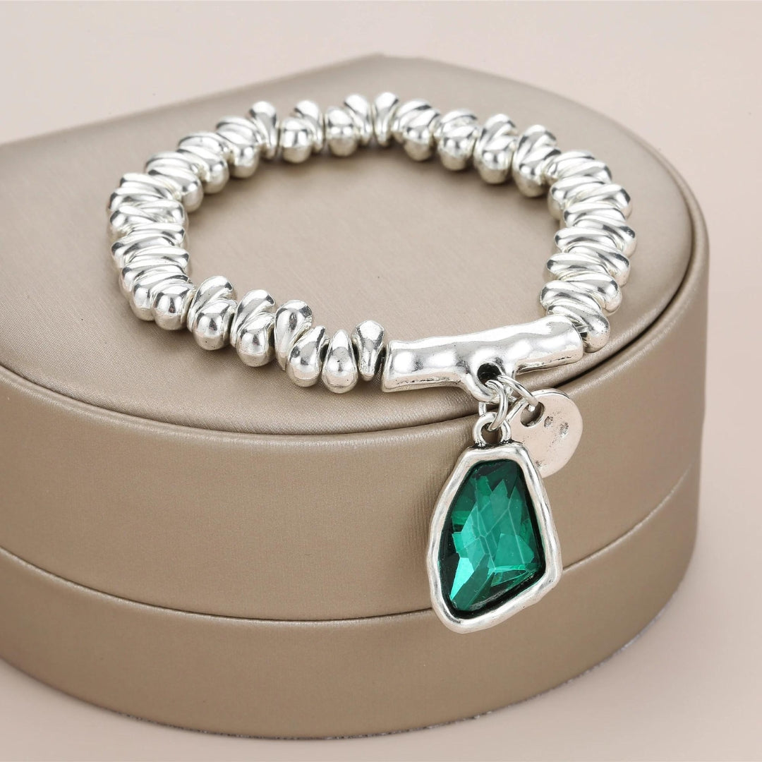 bracelet en cristal avec perles plaquées or