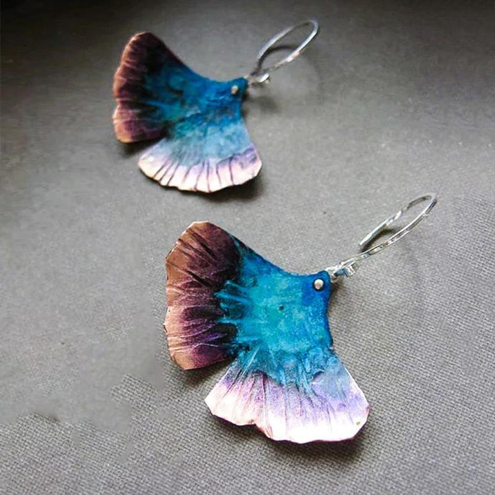 Boucles d'oreilles bohèmes papillon bleu en argent sterling