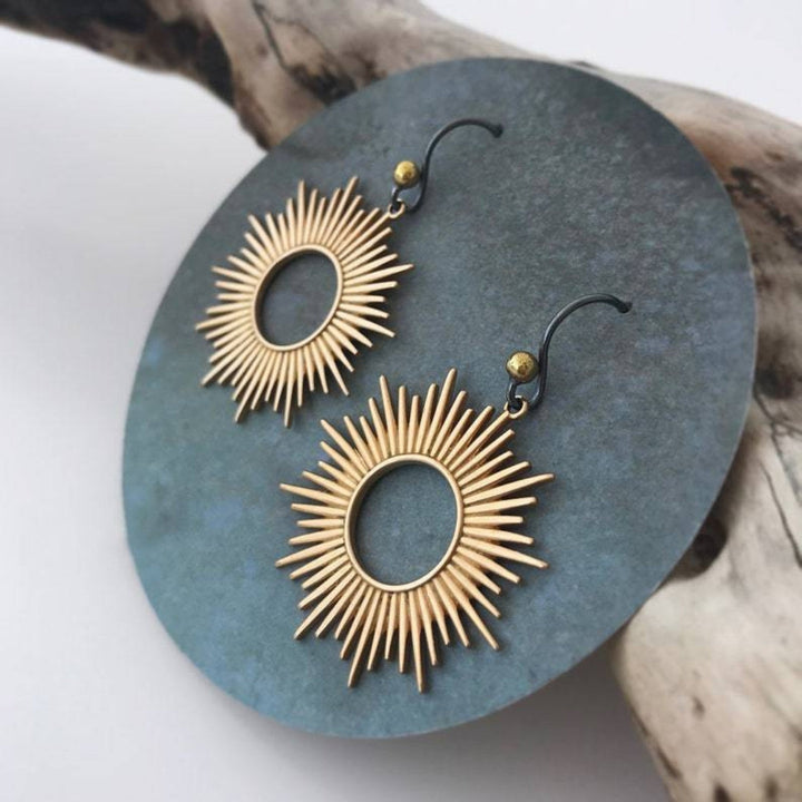 Boucles d'oreilles en argent bohème solaire