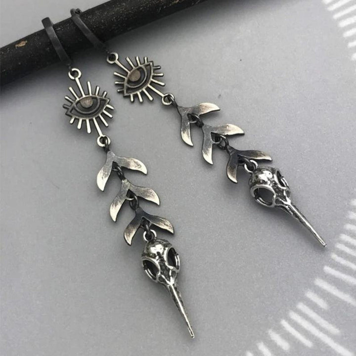 Boucles d'oreilles pendentifs en masque bohème en argent