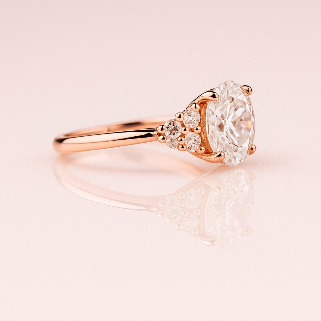 Hailley - Ovale et Demi-Lune en Or 17k