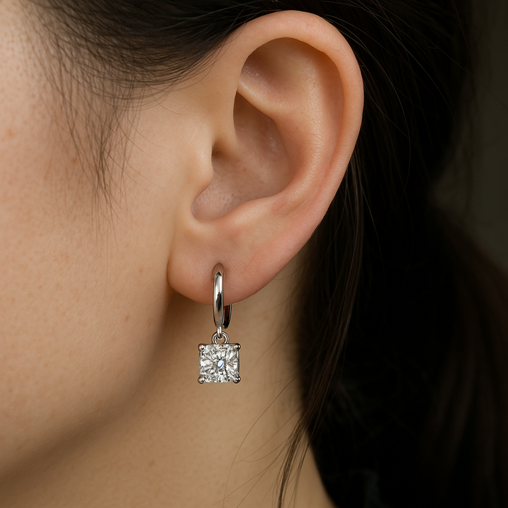 Boucles d'oreilles carrées Aurora en argent