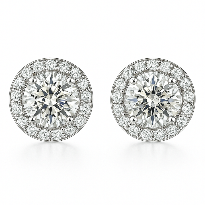 Boucles d'oreilles rondes Glacé Glamour en argent