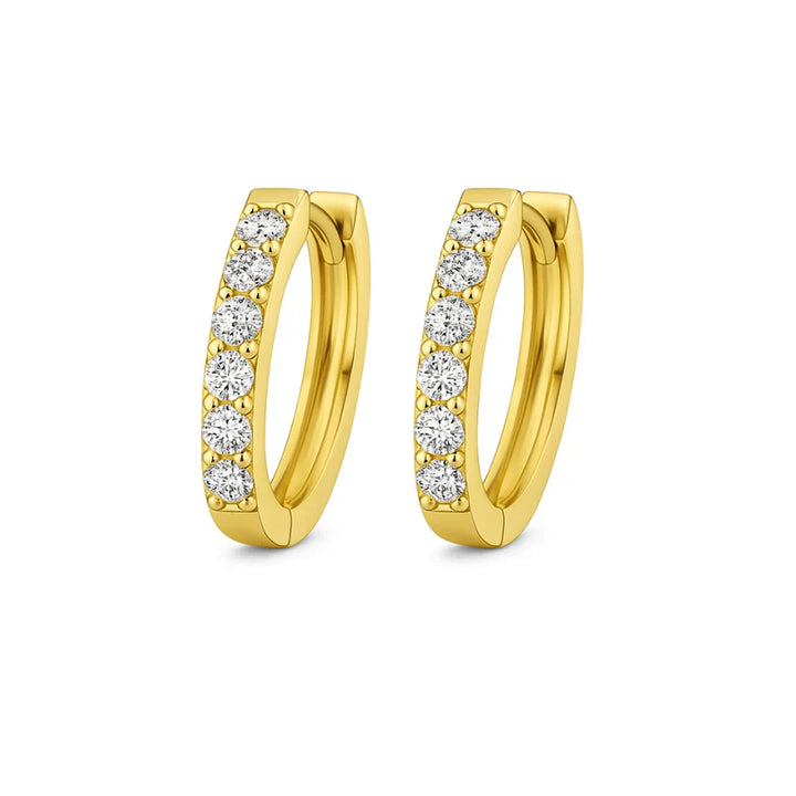 Boucles d'oreilles huggie en moissanite et or