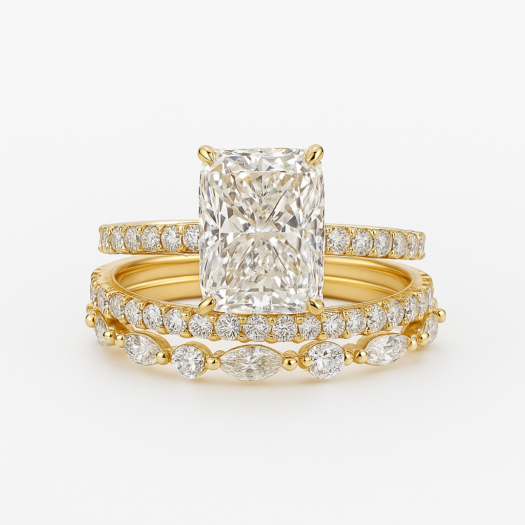 Ensemble de 3 bagues de mariage Jaily en argent