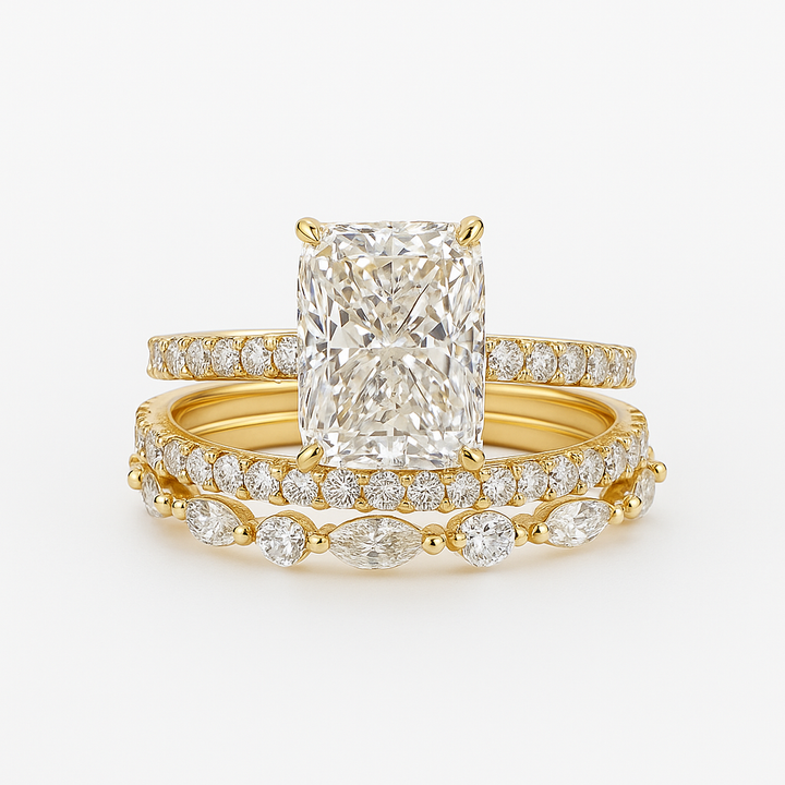 Ensemble de 3 bagues de mariage Jaily en argent