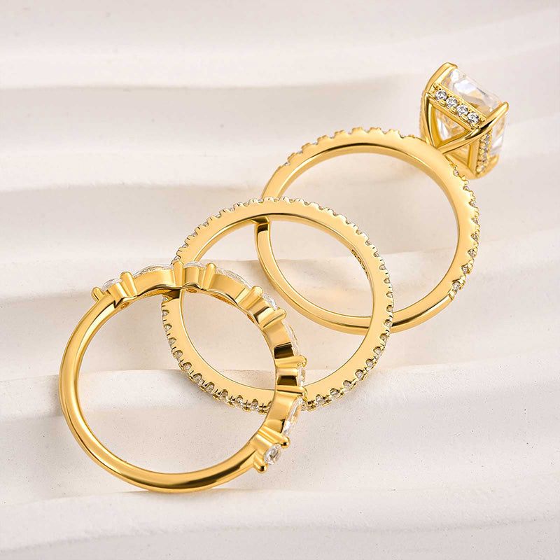 Ensemble de 3 bagues de mariage Jaily en argent