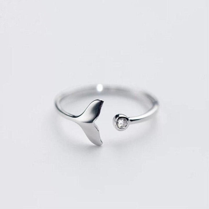 Bague Queue de Dauphin en Argent Sterling 925 avec Zircone Ajustable