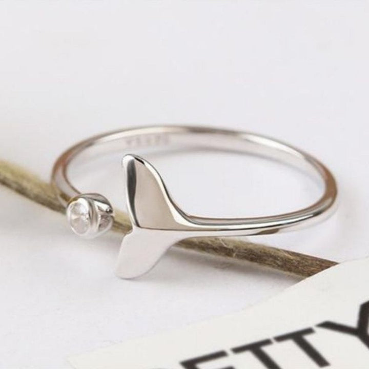 Bague Queue de Dauphin en Argent Sterling 925 avec Zircone Ajustable