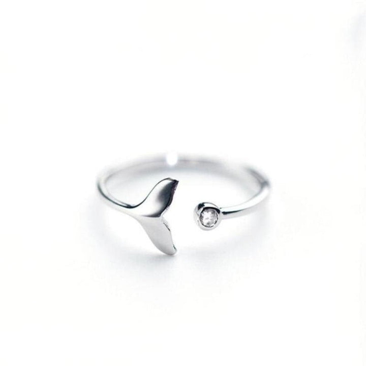 Bague Queue de Dauphin en Argent Sterling 925 avec Zircone Ajustable