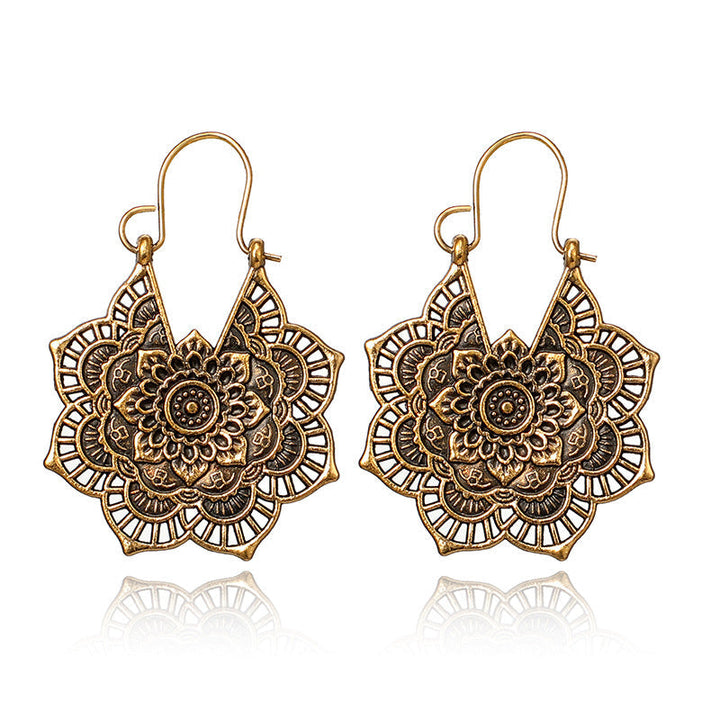 Boucles d'oreilles Mandala Lotus Élégantes